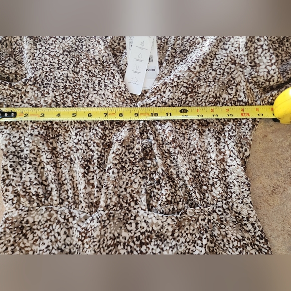 Zara Animal Print Wrap Dress Size M Brown/Cream (NWT) - Picture 2 of 16